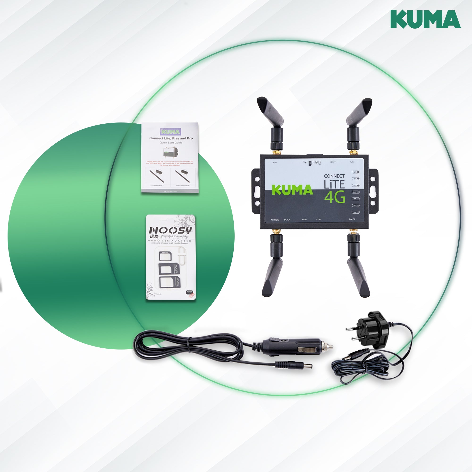 KUMA CONNECT LiTE – 4G WLAN Router 230v & 12v DC